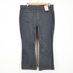 NWT Madewell Kick Out Crop Pants In Garment-Dyed Dark Pavement Charcoal Size 33